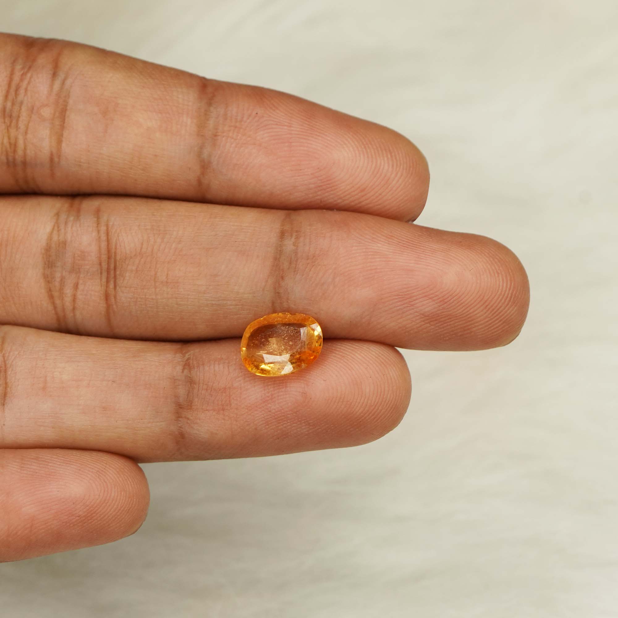 Natural Yellow Sapphire (Pukhraj) 1.65 Ct, Oval, Ceylon – IGTL Certified – front view thumbnail